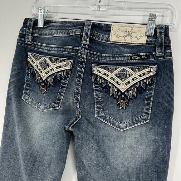 Vintage y2k Women's Low Rise Miss Me Medium Wash Blue Denim Chloe Bootcut Jeans - Picture 6 of 7